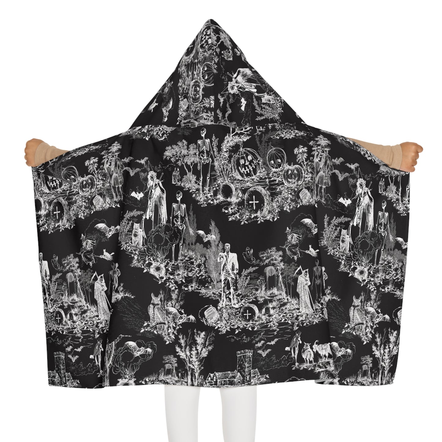 Halloween Toile Youth Hooded Towel