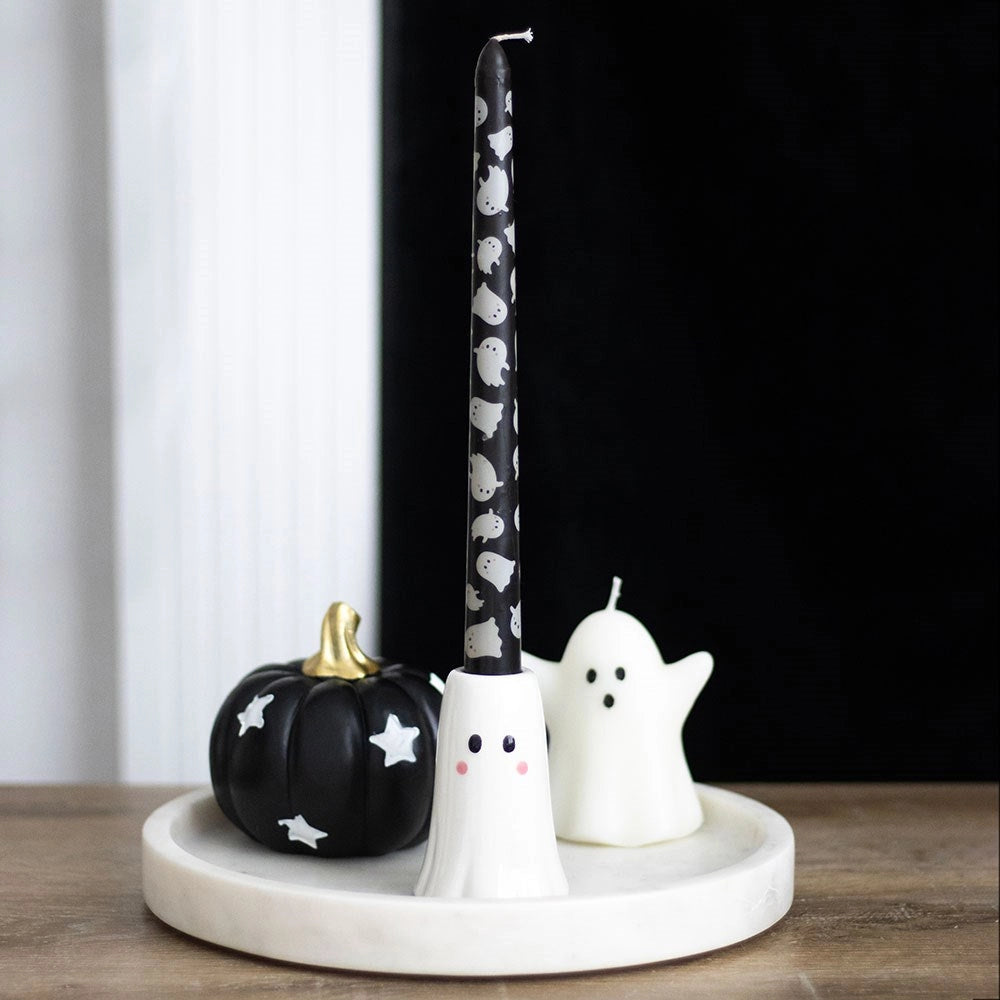 Sweet Ghost Candlestick Holder with Candle