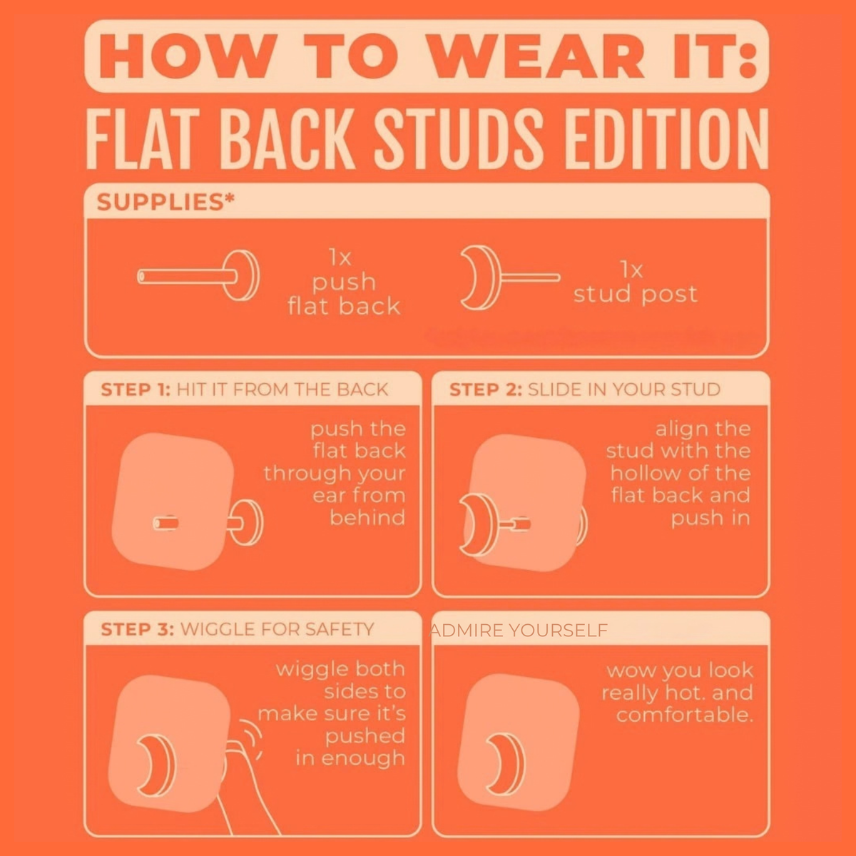 Moon Flat Back Studs