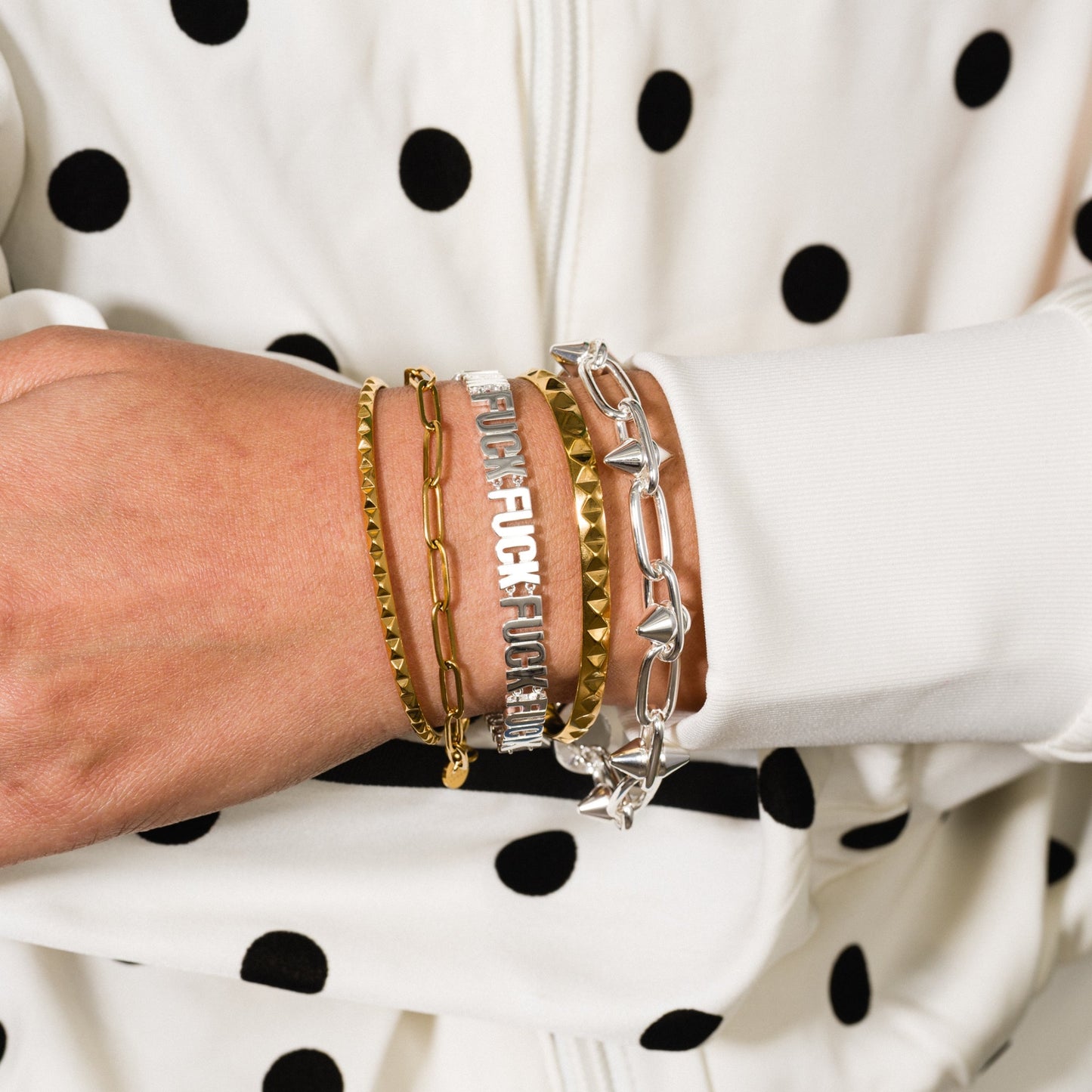 Pyramid Spike Cuff Bracelet