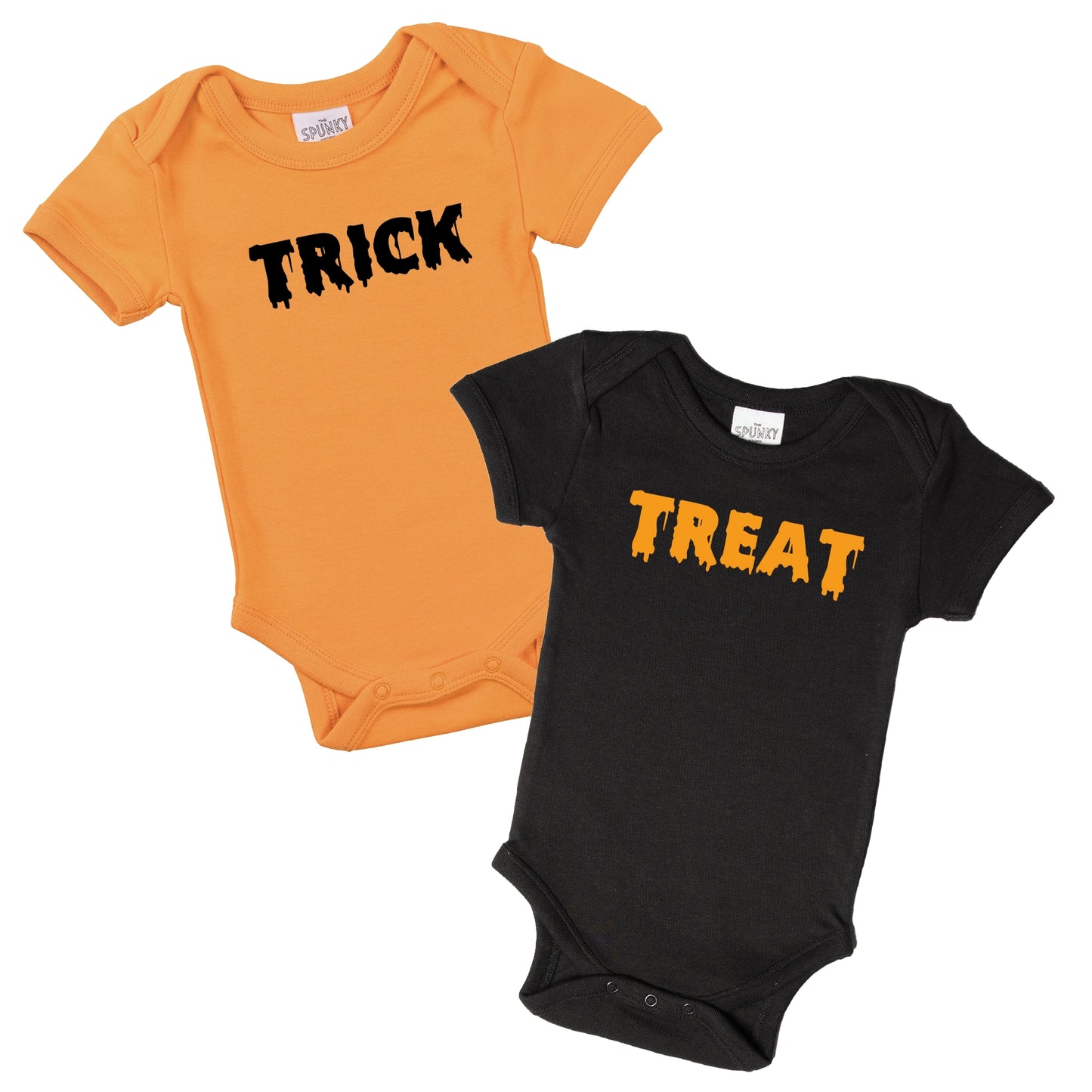 *ONLY ORANGE AVAILABLE* Trick + Treat Twin Onesie Size 12/18 Months