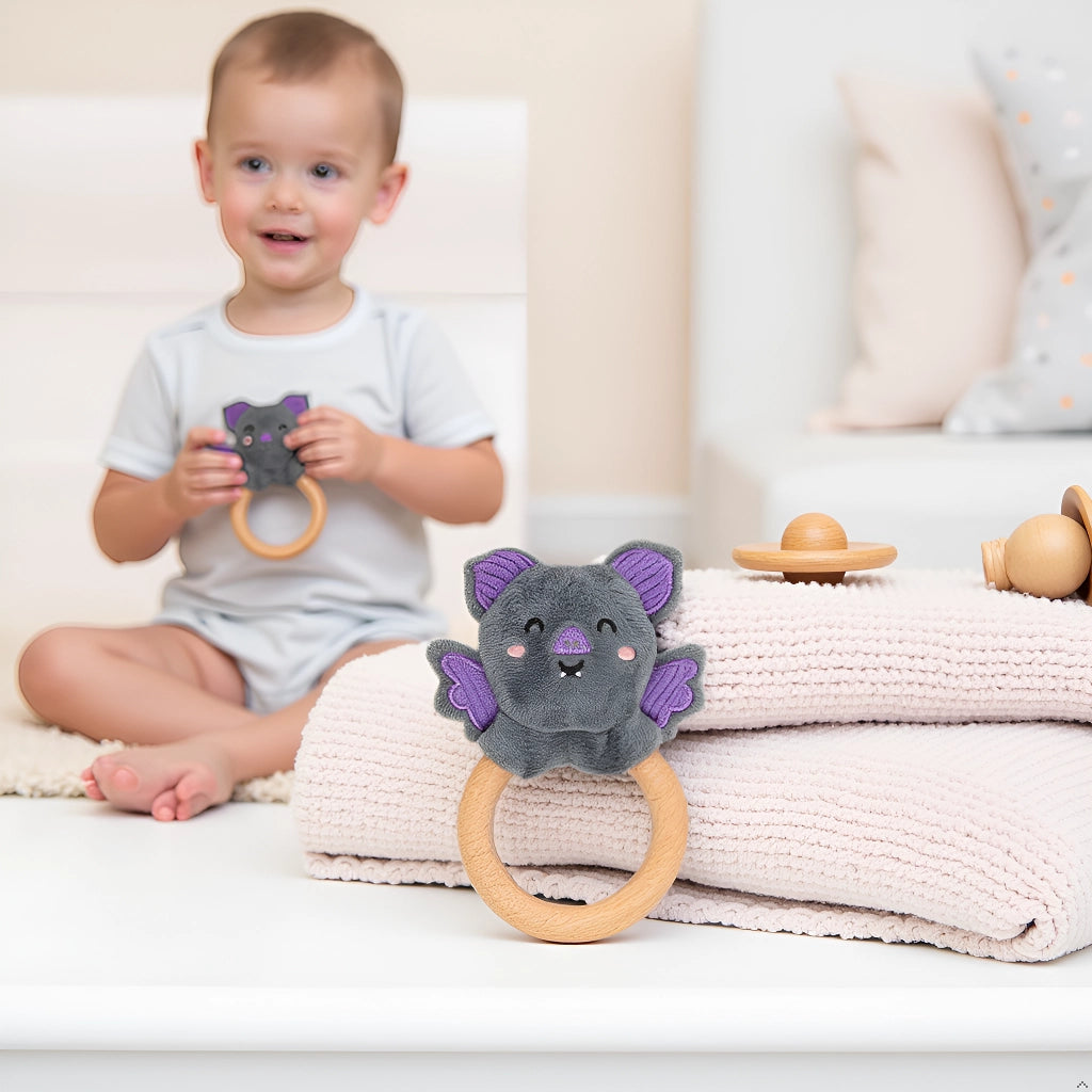 Bat Baby Plush Rattle Teether