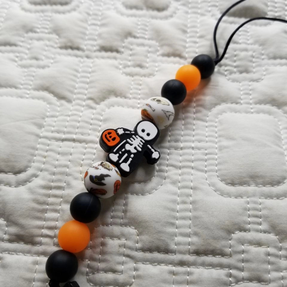Halloween Skeleton Pacifier Teething Clip