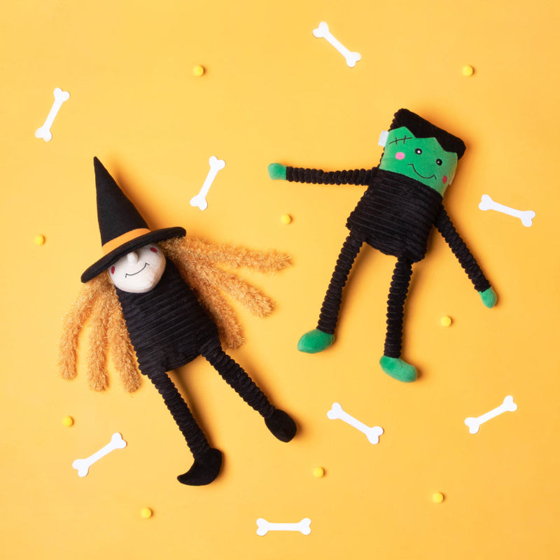 Halloween Crinkle Witch Plush Squeak Dog Toy