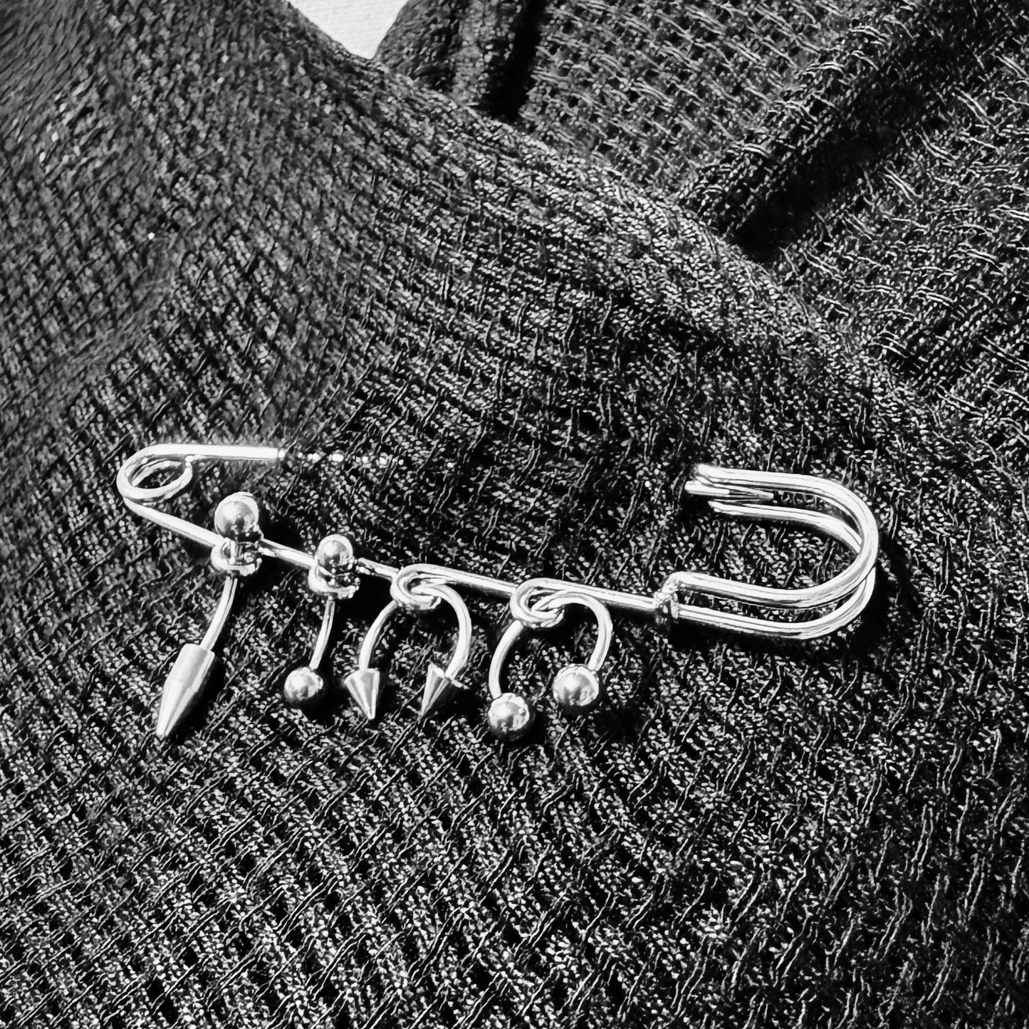 Pierced Safety Pin Brooch