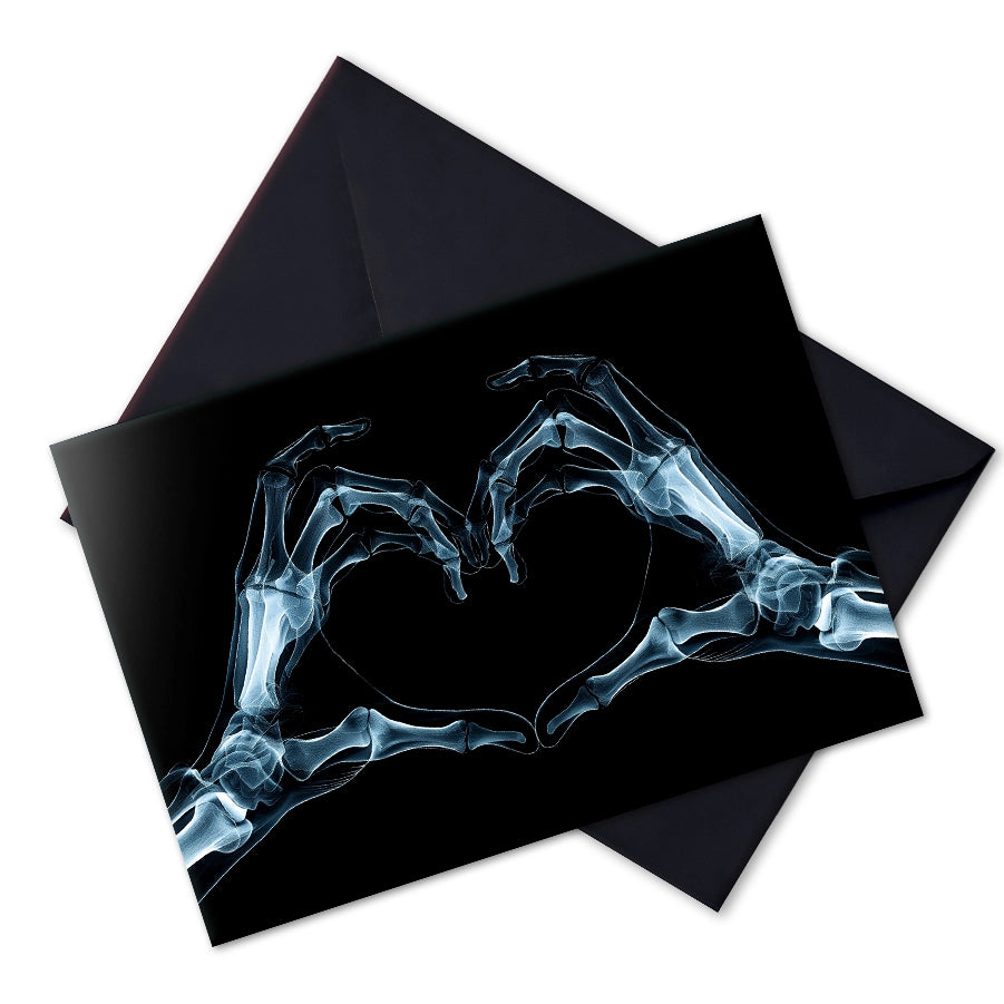 Skeleton Hands Heart Card