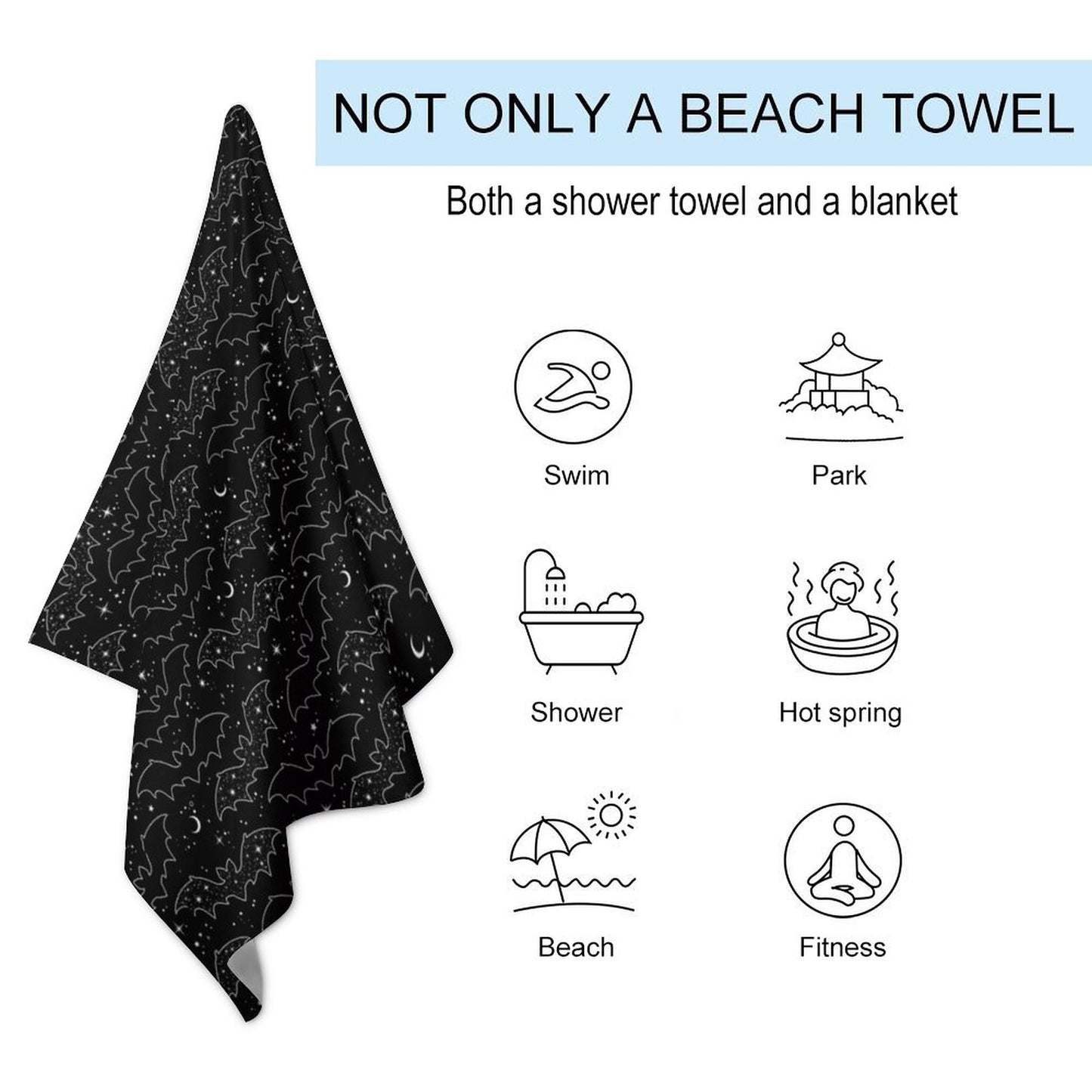 Celestial Bats Beach Towel