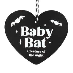 Decoración de letrero de murciélago bebé 