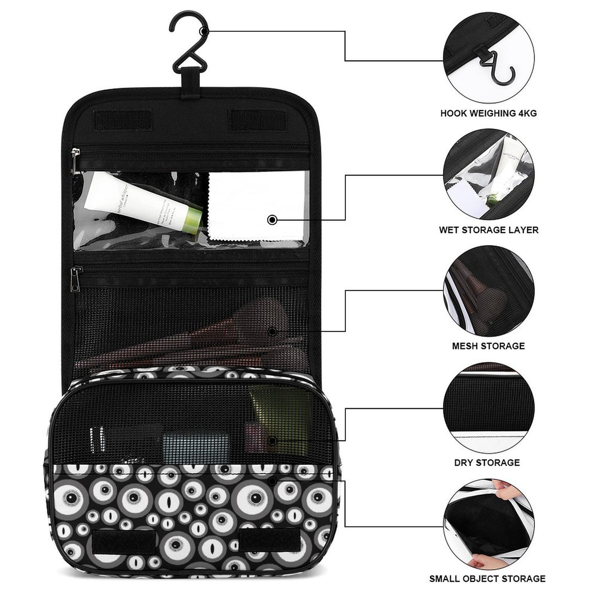Creepy Eyes Hanging Toiletry Bag - PRE ORDER