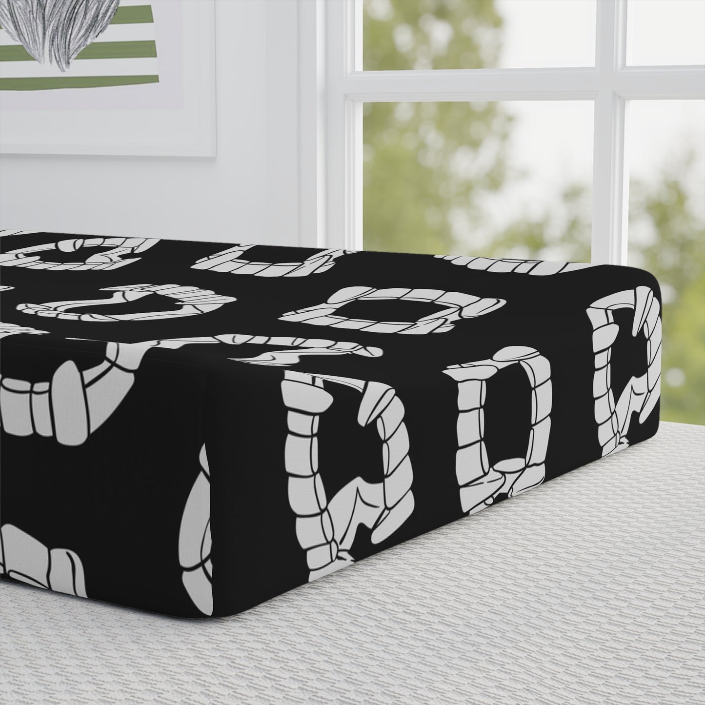 Vampire Teeth Baby Changing Pad Cover