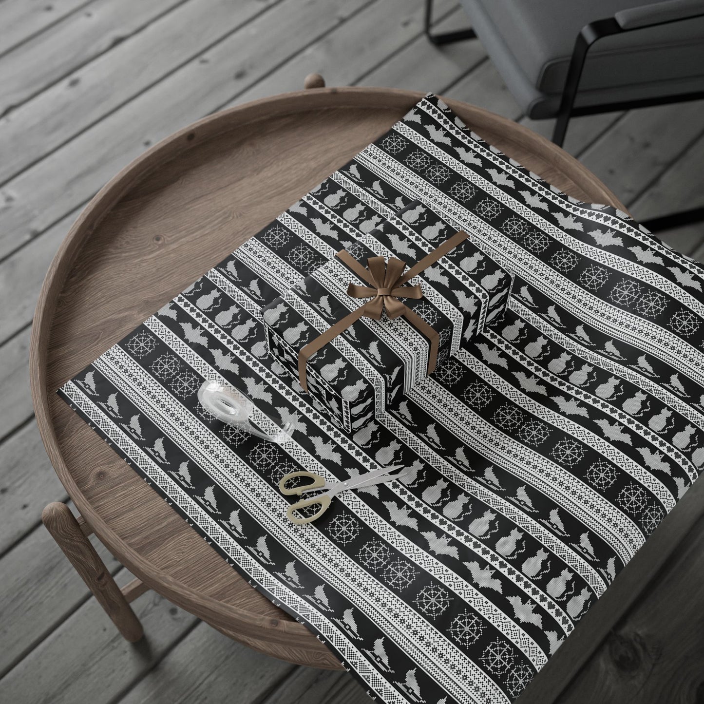 Spooky Fair Isle Wrapping Paper