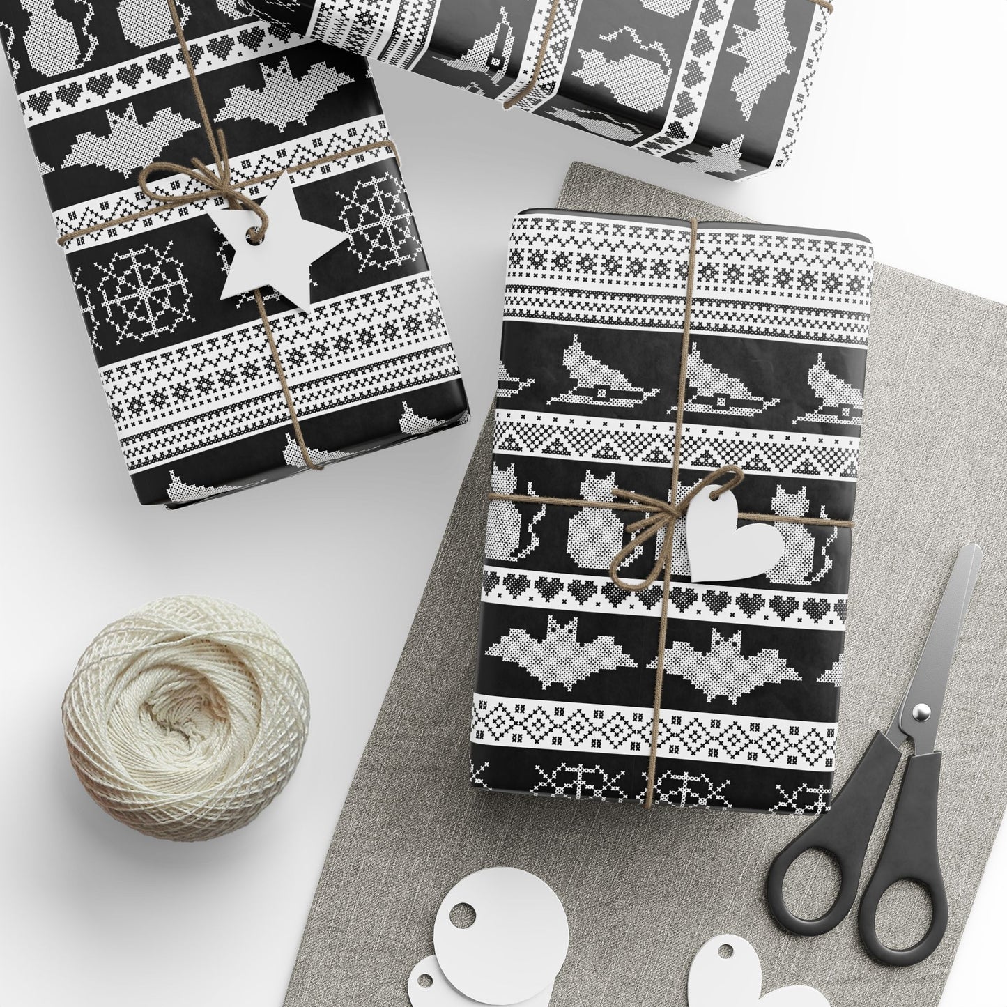 Spooky Fair Isle Wrapping Paper