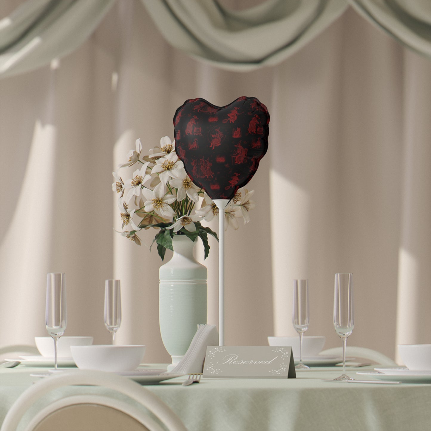 Witchy Toile Heart Shaped Balloon