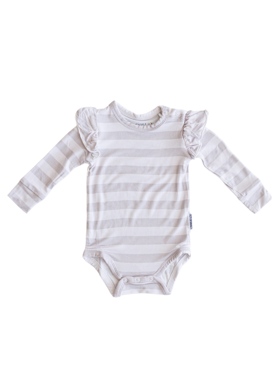 Bamboo Ruffle Bodysuit | Striped