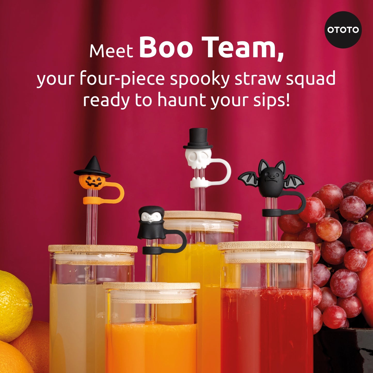 Bundle Boo Team Straw Toppers (Set of 4)