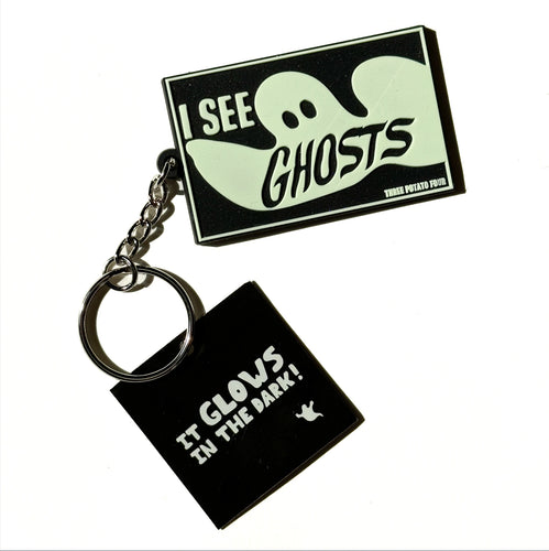 Porte-clés phosphorescent « Je vois des fantômes » 