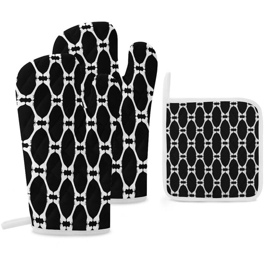 Oven Mitts & Pot Holder Set of 3 (Multi-image Splicing)