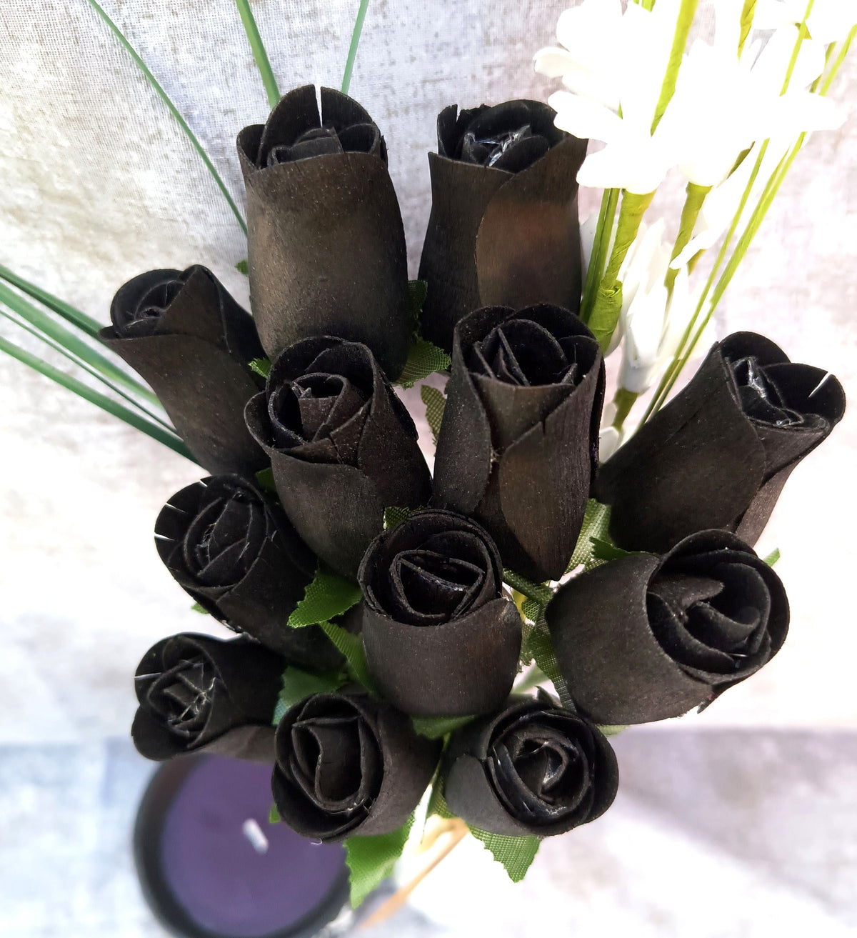 Halloween Wooden Rose Bouquet – All Black