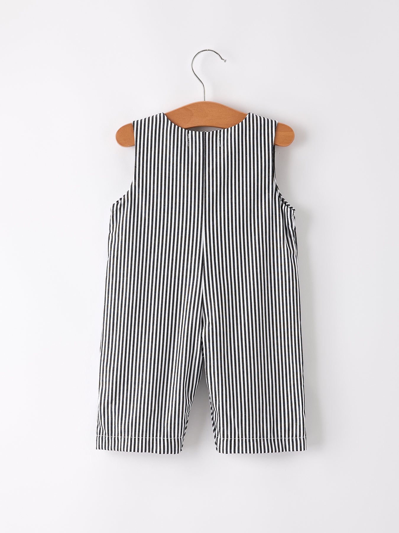 Halloween Striped Ghost Embroidered Baby Boys Romper
