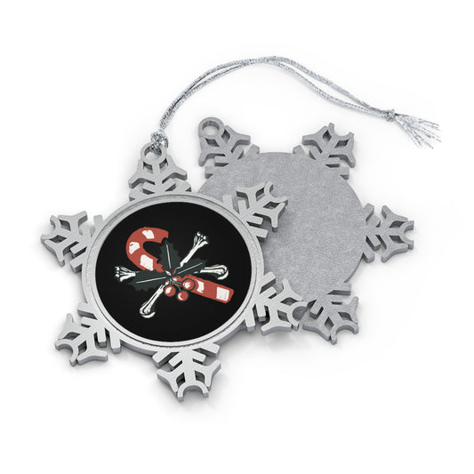 Candy Crossbones Pewter Snowflake Ornament