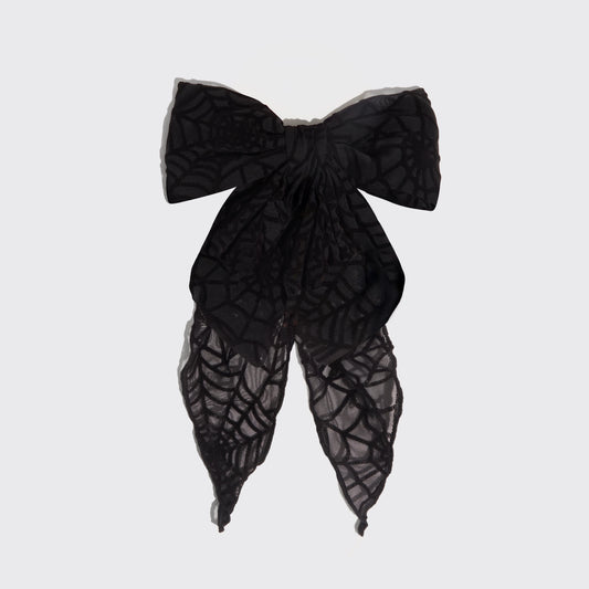 Spiderweb Bow Hair Barrette