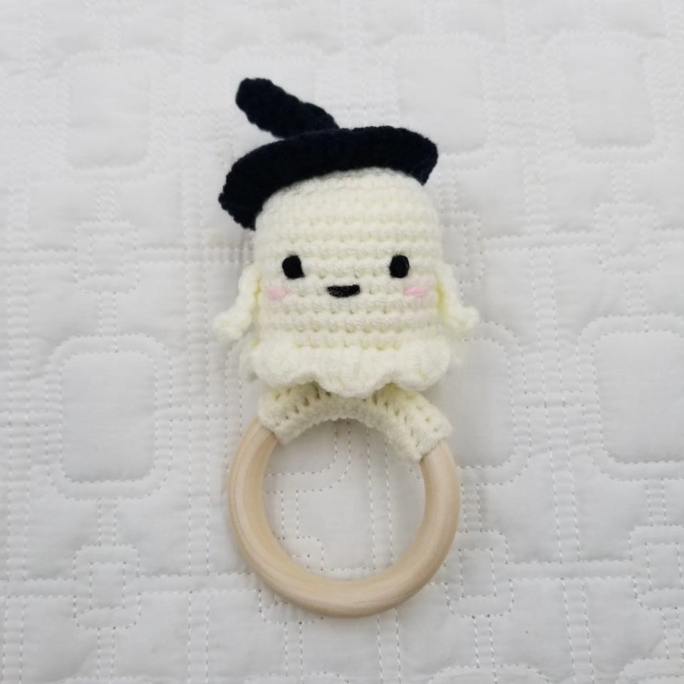 Witch Ghost Crochet Rattle Teether