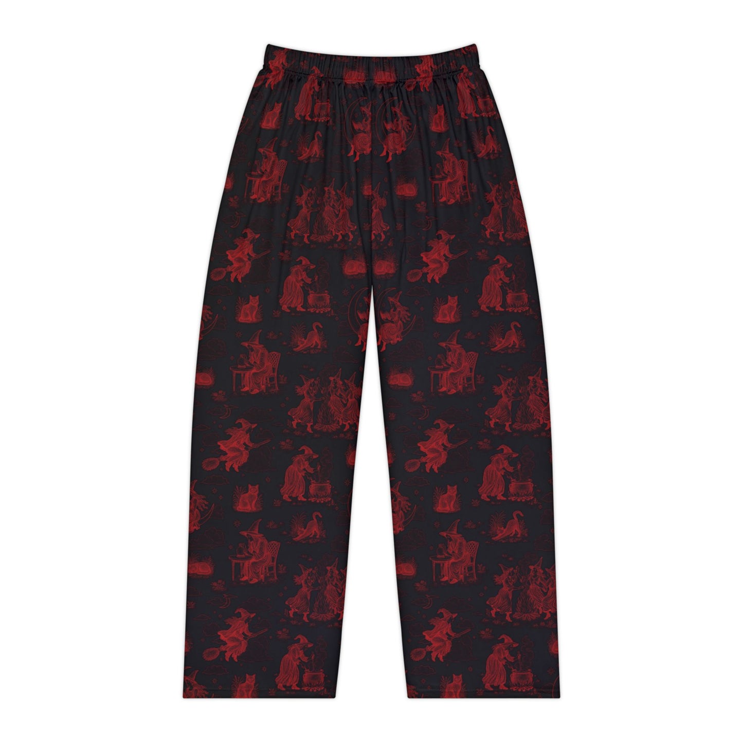 Witchy Toile in Pajama Pants in Black/Red (Adults)