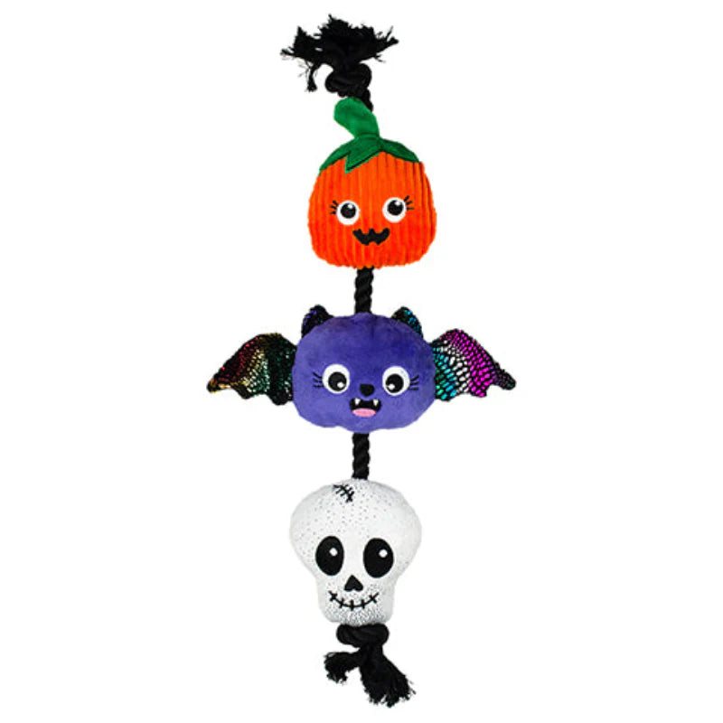 Halloween Literally Dead Cute Rope Tug Plush Squeak Dog Toy Set
