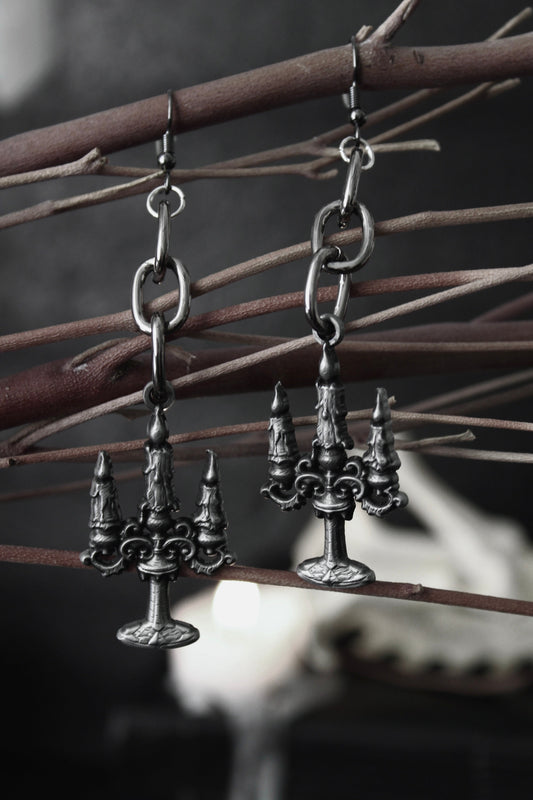 Black Mass Candelabra Earrings