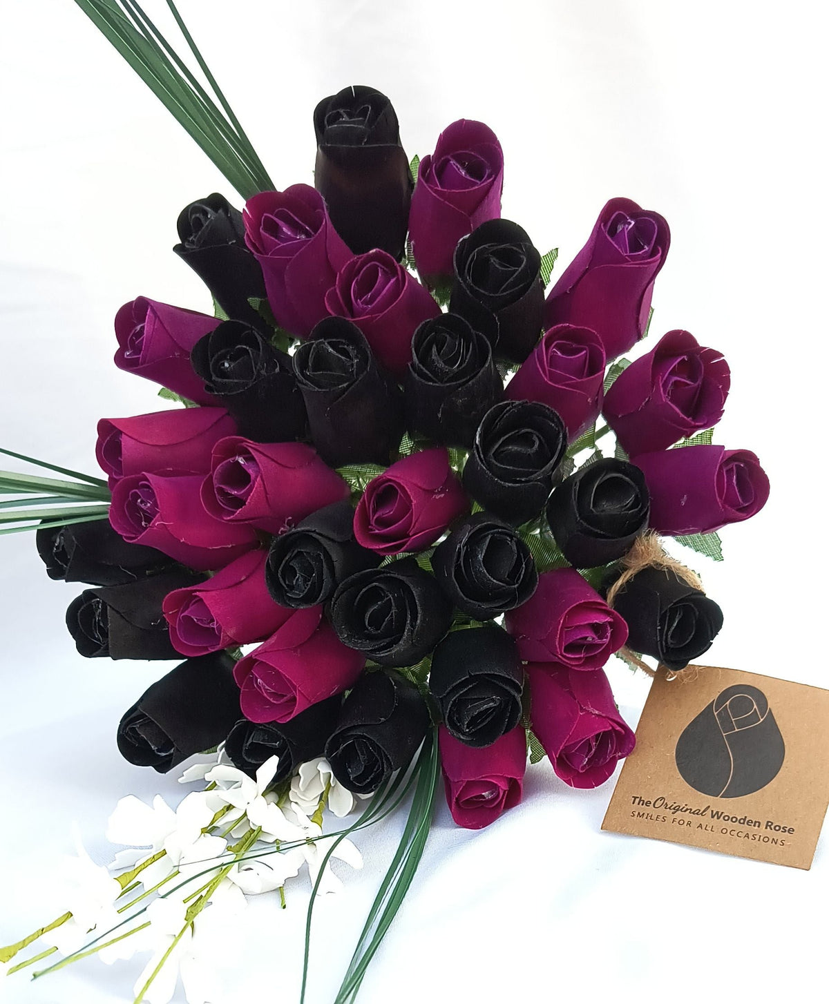 Halloween Wooden Rose Bouquet – Black & Violet
