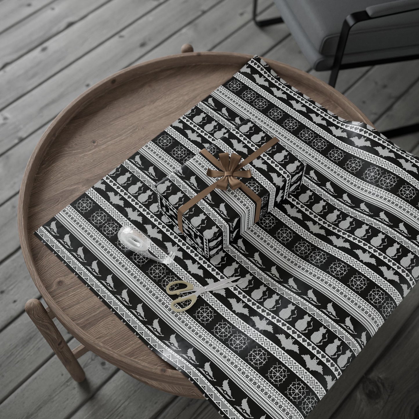 Spooky Fair Isle Wrapping Paper