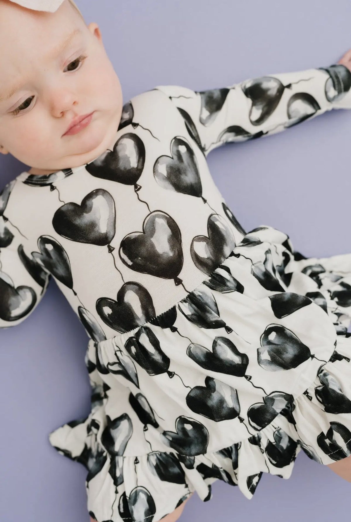 Black Hearts Balloons Bodysuit Dress