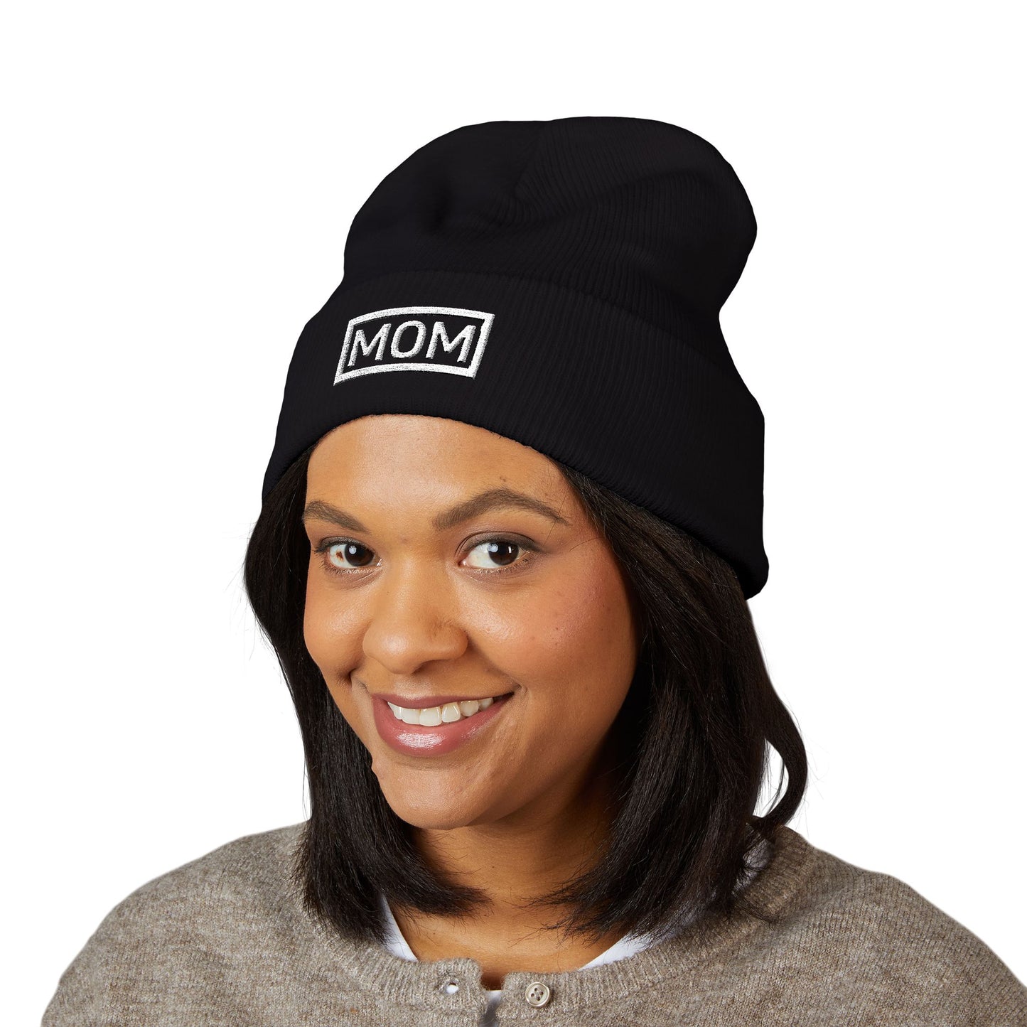 NIN MOM Embroidered Beanie Hat