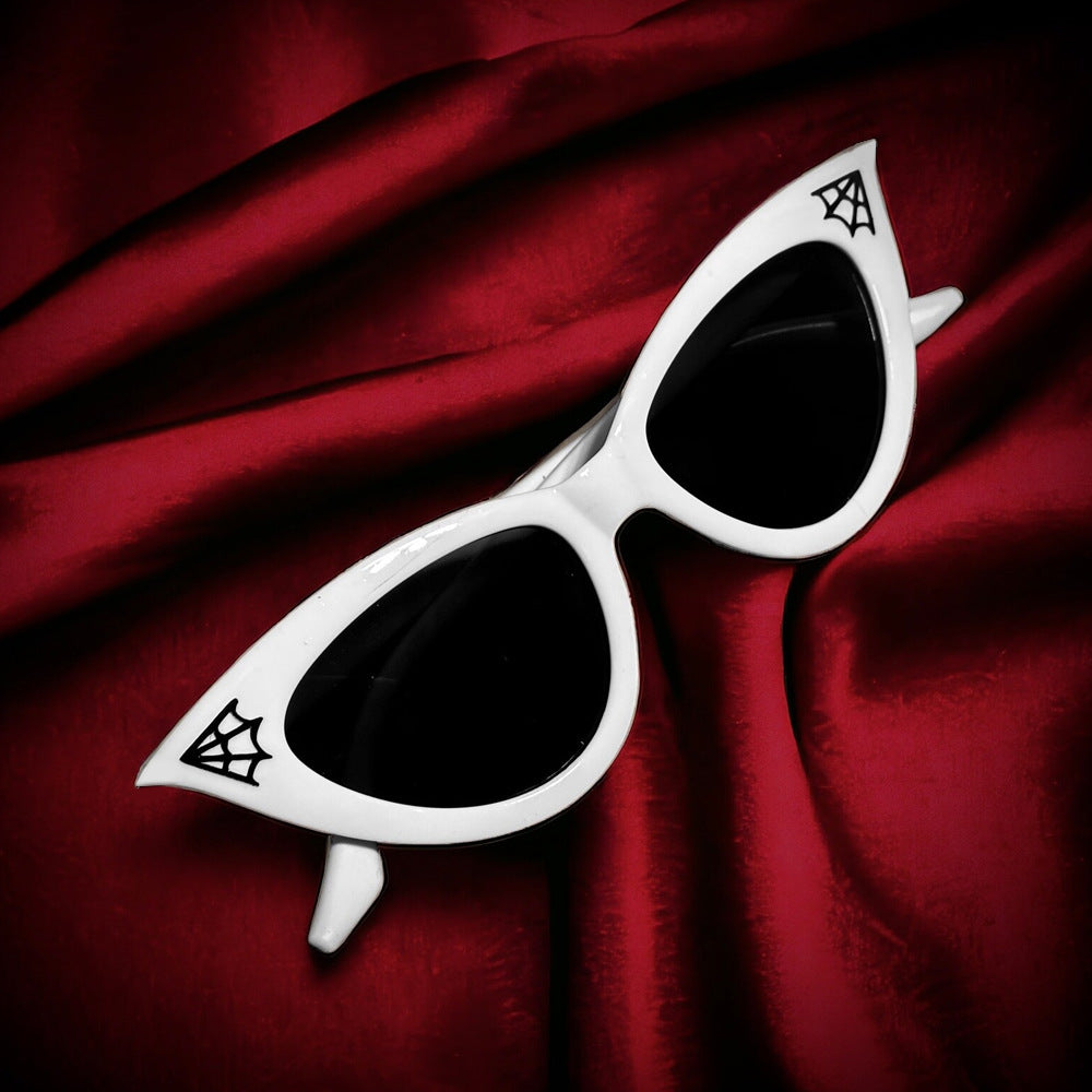 Women's All-match Gothic Style Spider Web Crystal Sticker Glasses