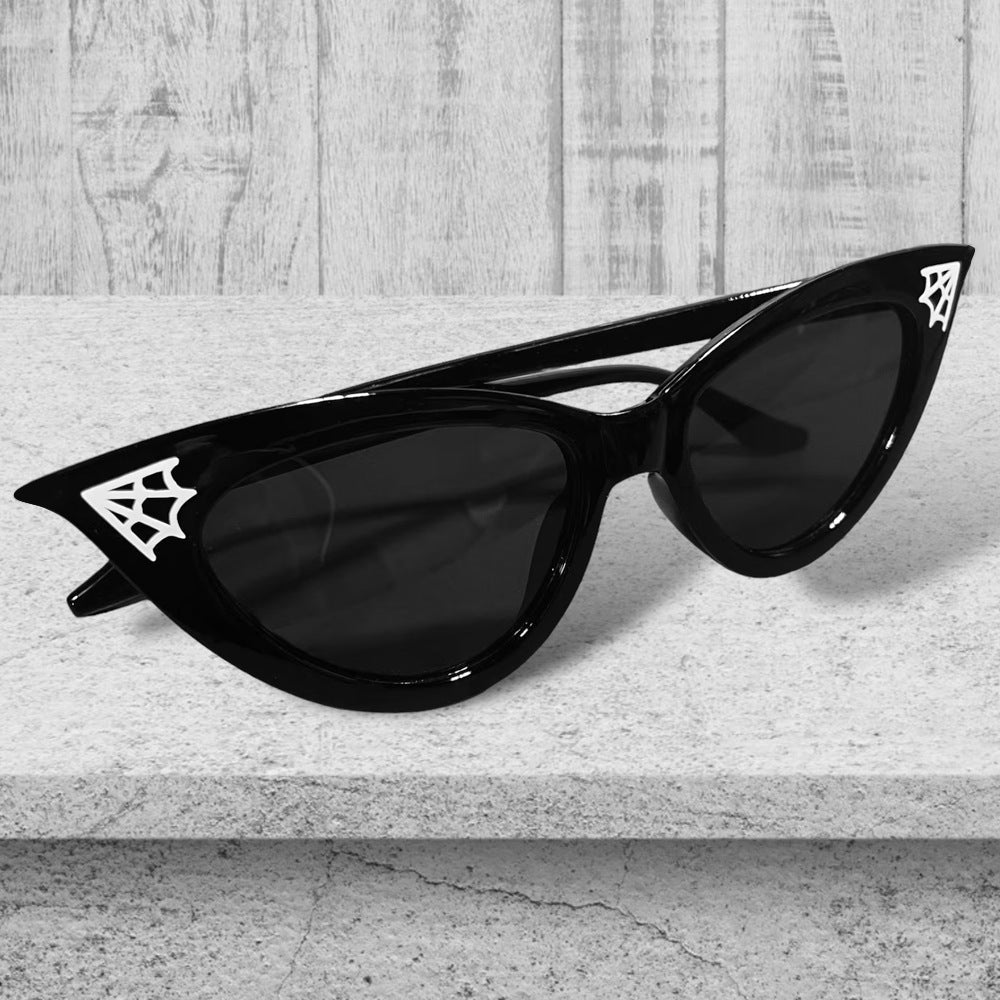 Women's All-match Gothic Style Spider Web Crystal Sticker Glasses