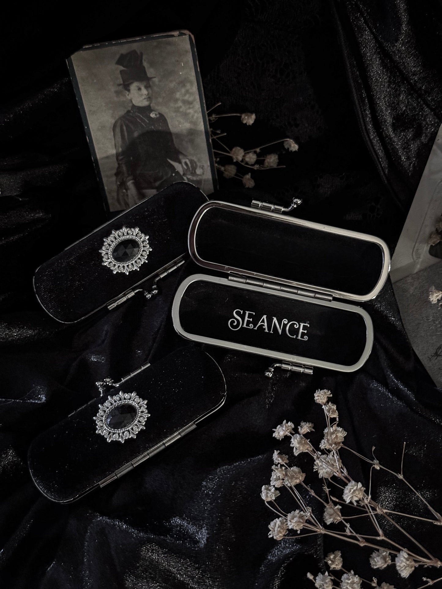 The Mourning Compact - perfume carry case.