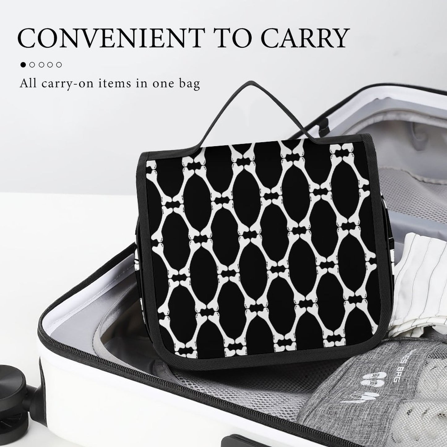 Bad to the Bone Hanging Toiletry Bag