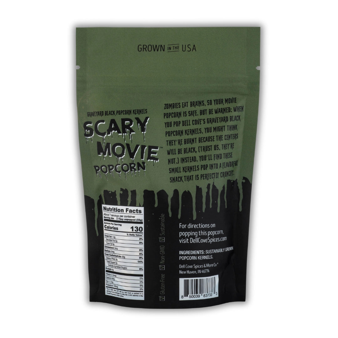 Scary Movie Popcorn Kernels in Graveyard Black