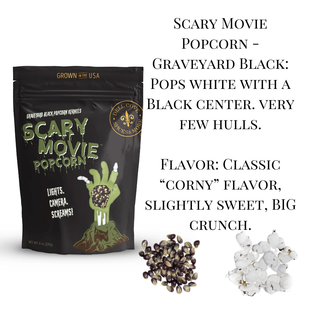 Scary Movie Popcorn Kernels in Graveyard Black