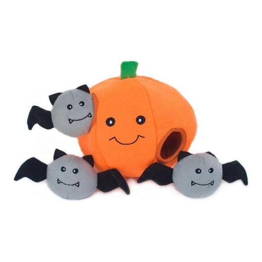 Halloween Burrow Pumpkin With Bats Interactive Dog Toy