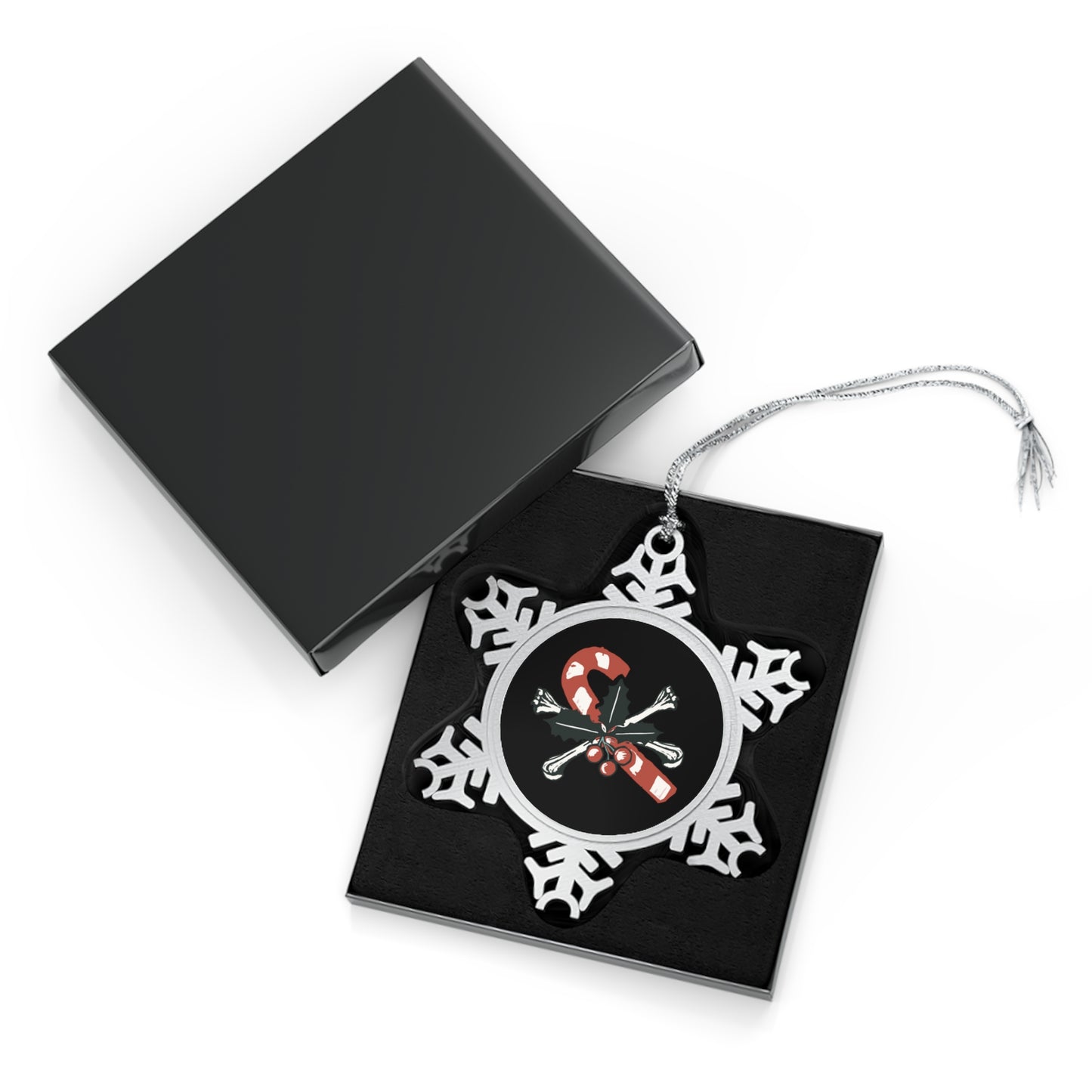 Candy Crossbones Pewter Snowflake Ornament