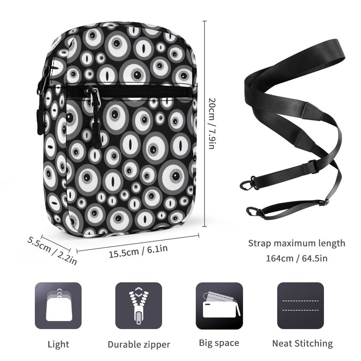 Creepy Eyes Small Crossbody Bag - PRE ORDER