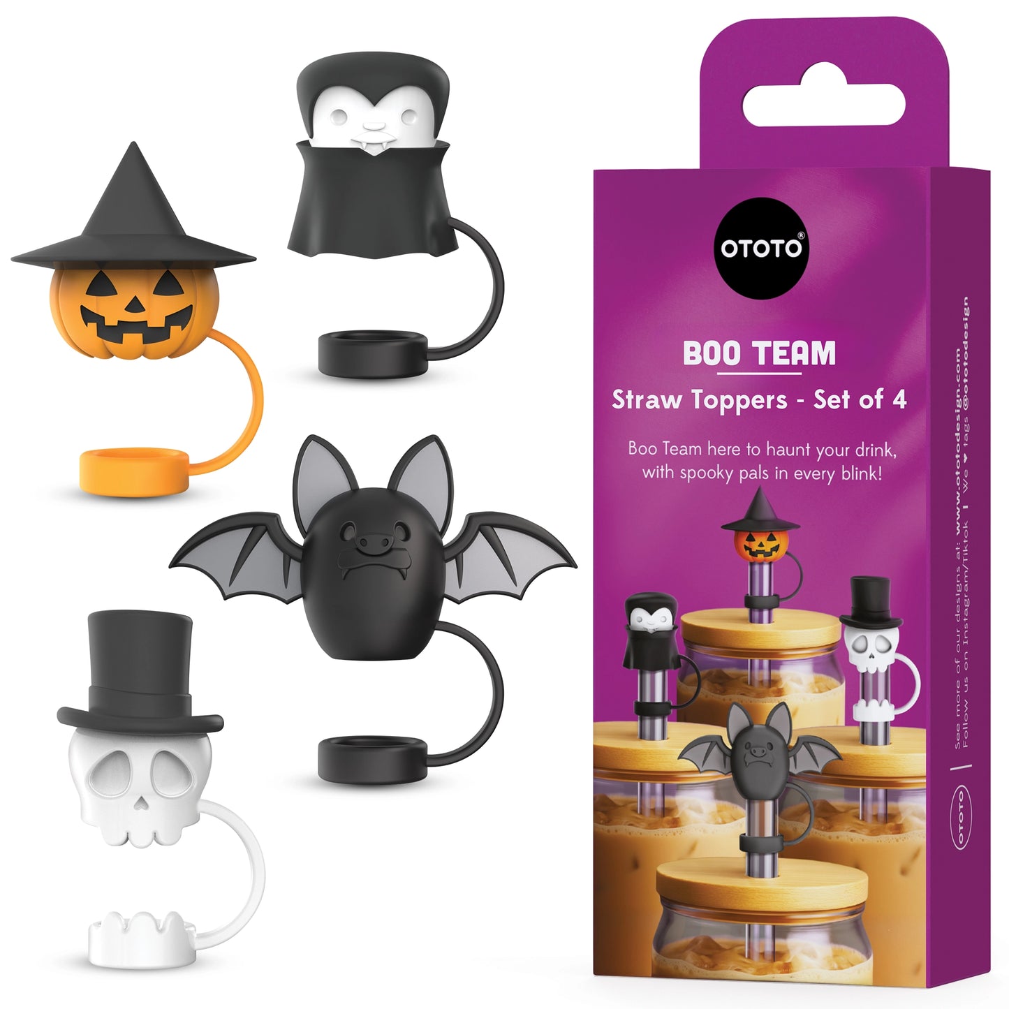 Bundle Boo Team Straw Toppers (Set of 4)