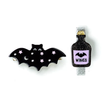 Load image into Gallery viewer, Starry Bat + Magic Potion Alligator Hair Clips