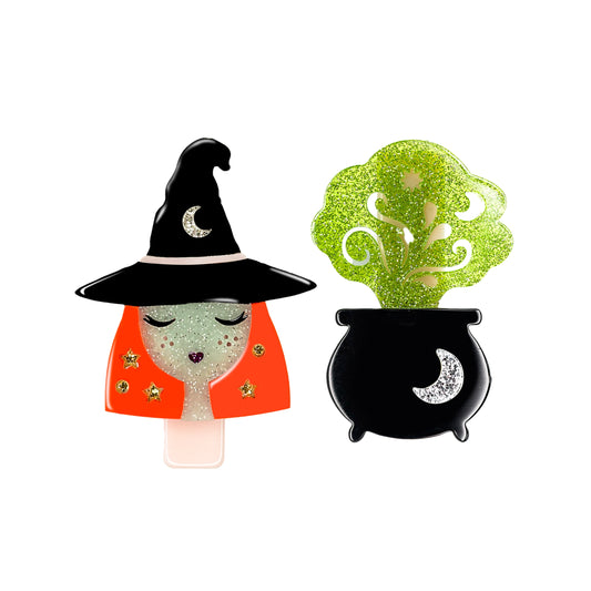 Witch + Cauldron Hair Clips