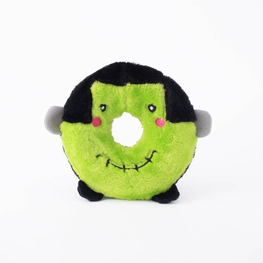 Halloween Donutz Frankenstein's Monster Plush Squeak Dog Toy
