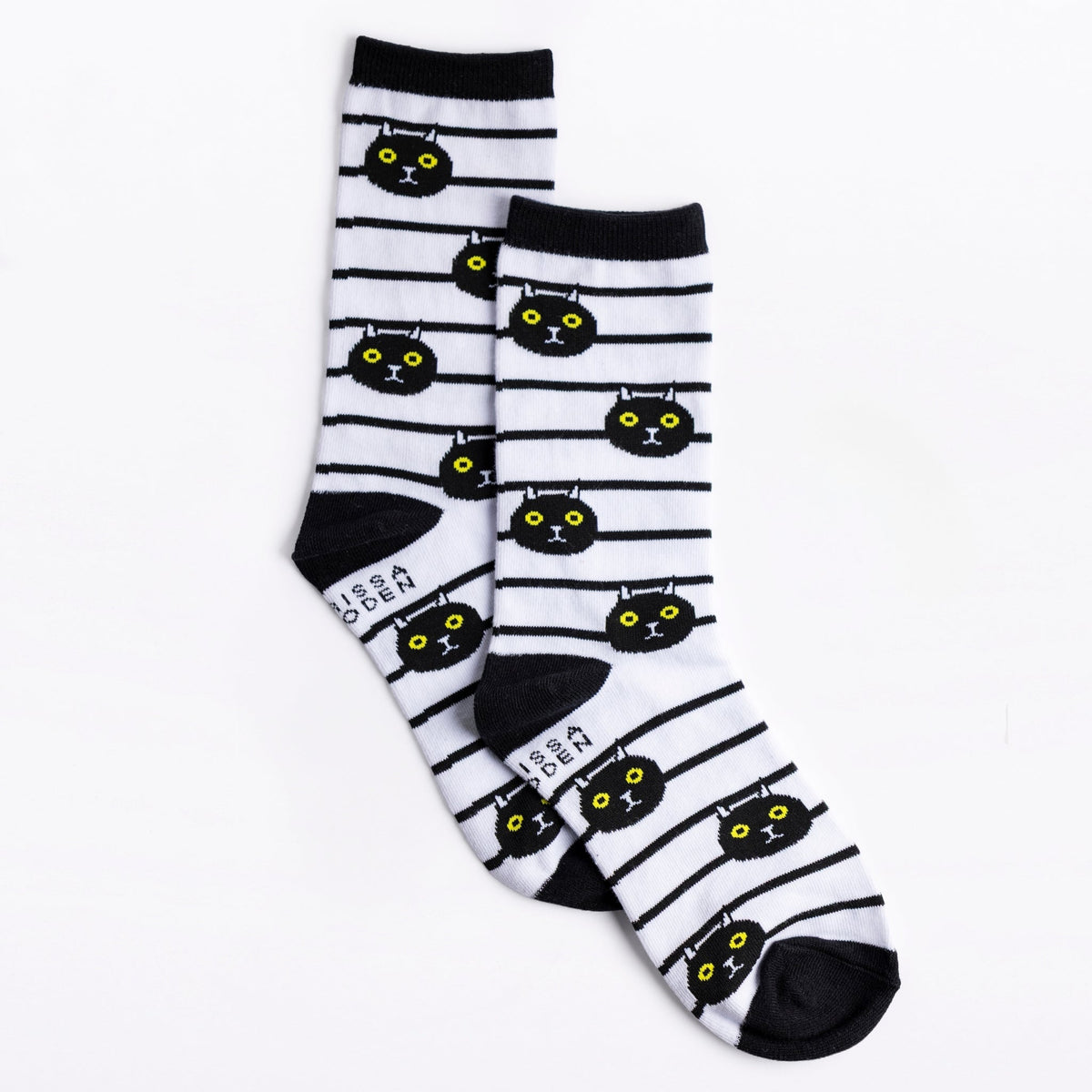 Black Cat Crew Socks