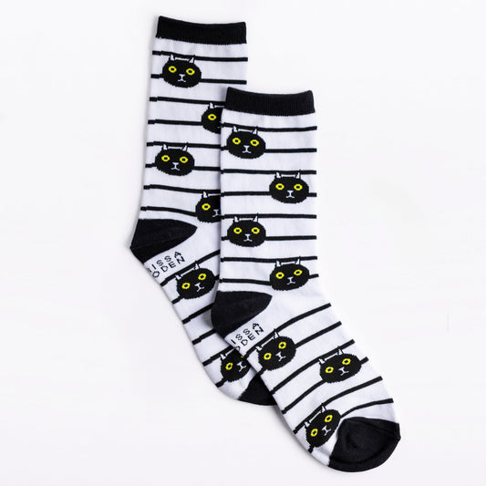 Black Cat Crew Socks