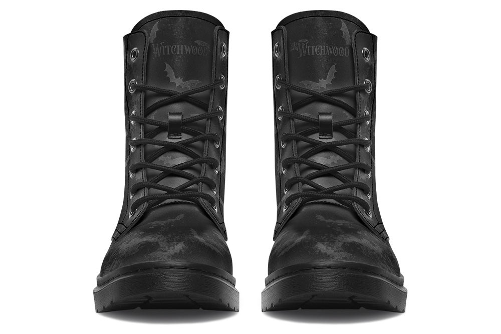 Vegan Ankle Boots - Distressed Bats