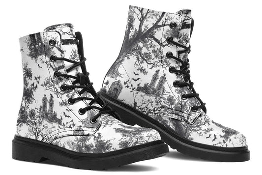 Vegan Ankle Boots - Graveyard Toile De Jouy